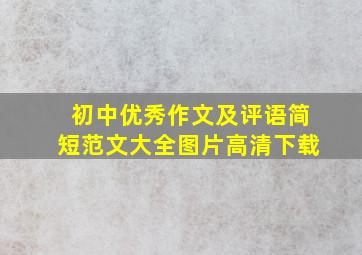 初中优秀作文及评语简短范文大全图片高清下载