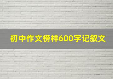 初中作文榜样600字记叙文