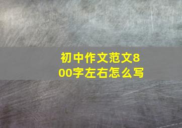 初中作文范文800字左右怎么写