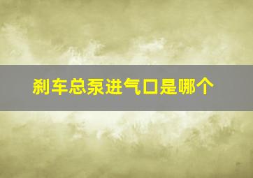 刹车总泵进气口是哪个