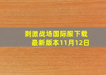 刺激战场国际服下载最新版本11月12日