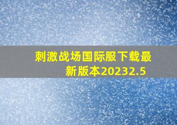 刺激战场国际服下载最新版本20232.5