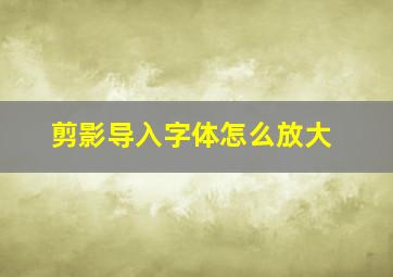 剪影导入字体怎么放大