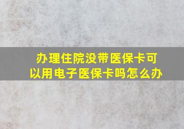 办理住院没带医保卡可以用电子医保卡吗怎么办