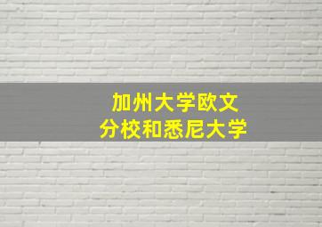 加州大学欧文分校和悉尼大学