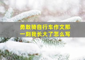 勇敢骑自行车作文那一刻我长大了怎么写