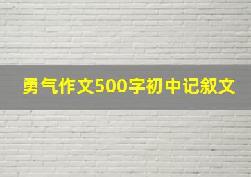 勇气作文500字初中记叙文