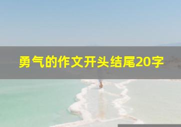 勇气的作文开头结尾20字