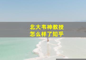 北大韦神教授怎么样了知乎