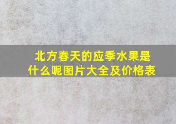 北方春天的应季水果是什么呢图片大全及价格表