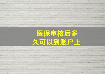 医保审核后多久可以到账户上