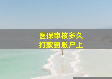 医保审核多久打款到账户上