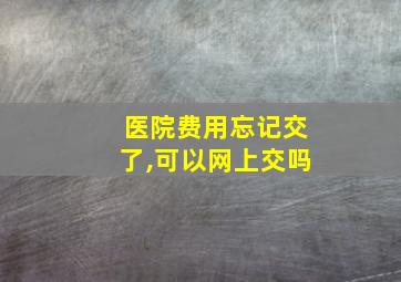 医院费用忘记交了,可以网上交吗