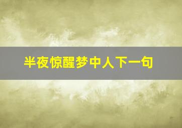 半夜惊醒梦中人下一句