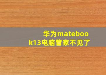 华为matebook13电脑管家不见了