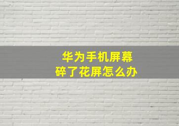 华为手机屏幕碎了花屏怎么办