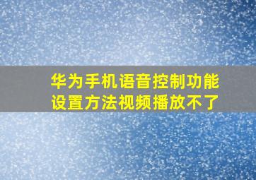 华为手机语音控制功能设置方法视频播放不了