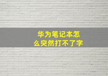 华为笔记本怎么突然打不了字