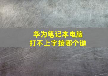 华为笔记本电脑打不上字按哪个键