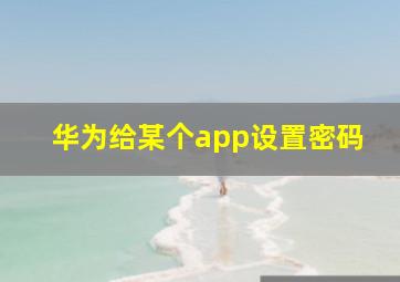 华为给某个app设置密码