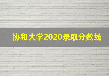 协和大学2020录取分数线