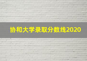 协和大学录取分数线2020