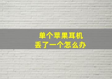 单个苹果耳机丢了一个怎么办