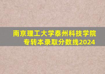 南京理工大学泰州科技学院专转本录取分数线2024