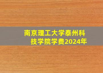 南京理工大学泰州科技学院学费2024年