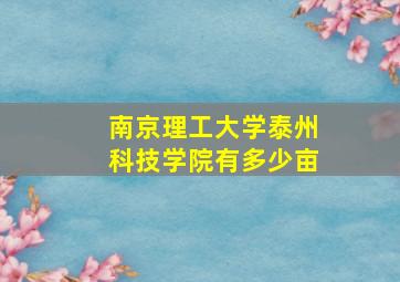 南京理工大学泰州科技学院有多少亩