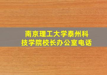 南京理工大学泰州科技学院校长办公室电话