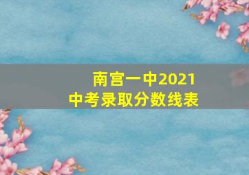 南宫一中2021中考录取分数线表