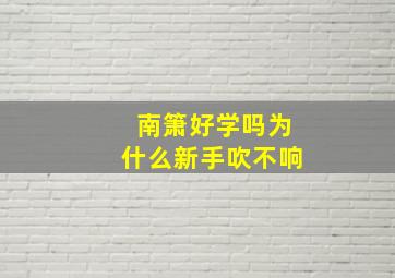 南箫好学吗为什么新手吹不响