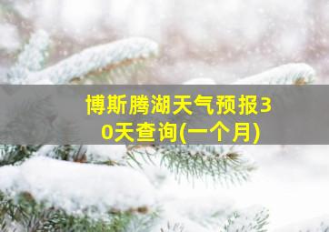 博斯腾湖天气预报30天查询(一个月)