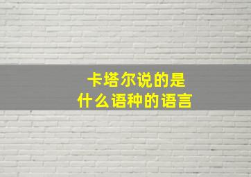 卡塔尔说的是什么语种的语言