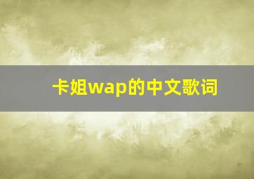 卡姐wap的中文歌词