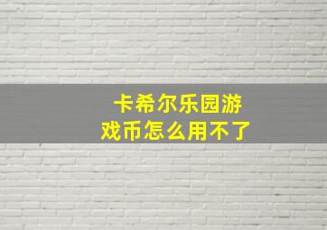 卡希尔乐园游戏币怎么用不了