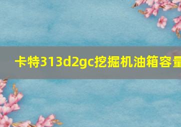 卡特313d2gc挖掘机油箱容量