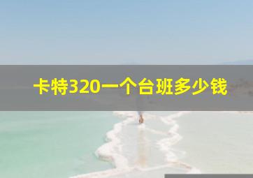 卡特320一个台班多少钱