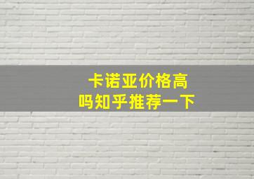 卡诺亚价格高吗知乎推荐一下