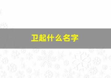 卫起什么名字