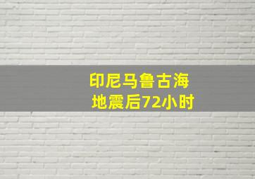 印尼马鲁古海地震后72小时