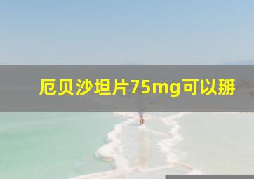 厄贝沙坦片75mg可以掰