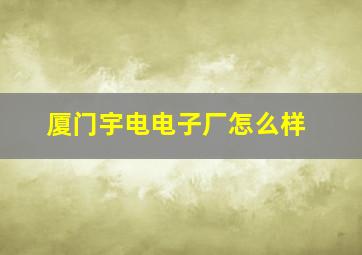 厦门宇电电子厂怎么样