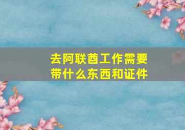 去阿联酋工作需要带什么东西和证件