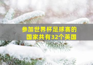 参加世界杯足球赛的国家共有32个英国