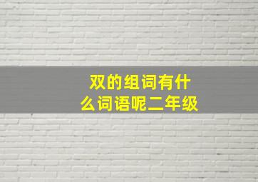 双的组词有什么词语呢二年级