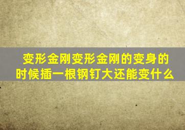 变形金刚变形金刚的变身的时候插一根钢钉大还能变什么