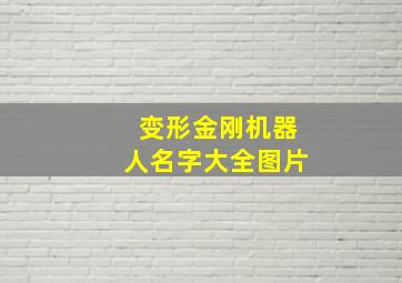 变形金刚机器人名字大全图片