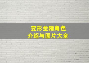 变形金刚角色介绍与图片大全